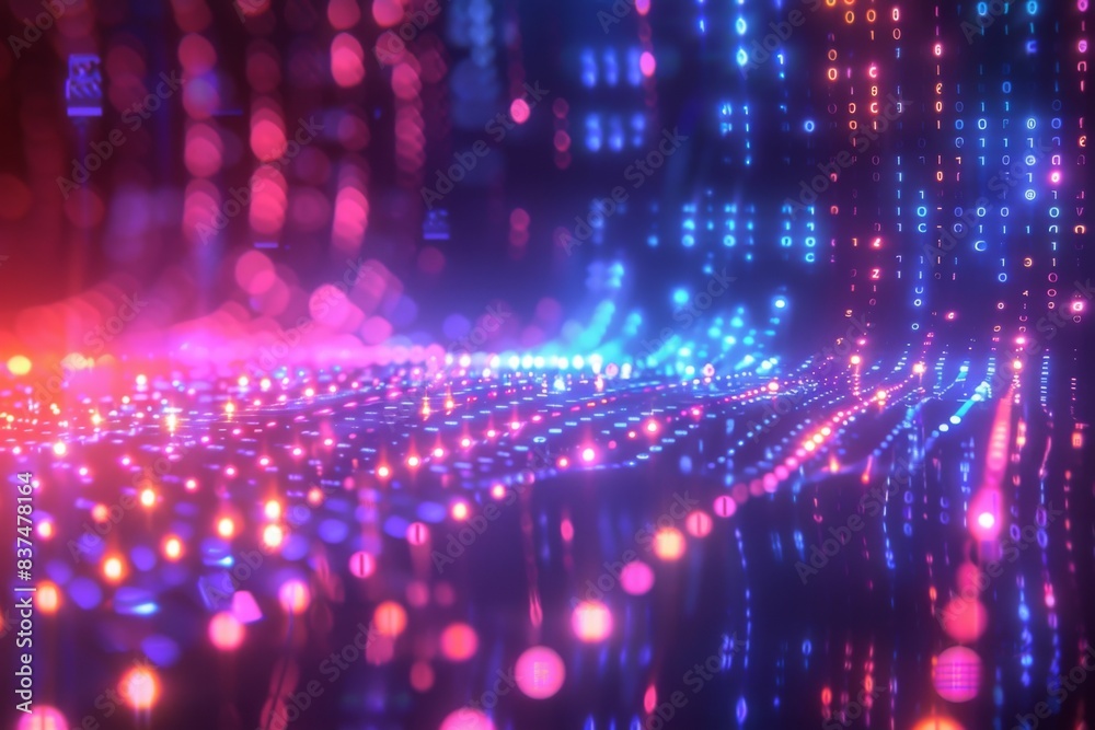 Digital Binary Technology Background created with Generative AI Digital Binary Technology Background created with Generative AI