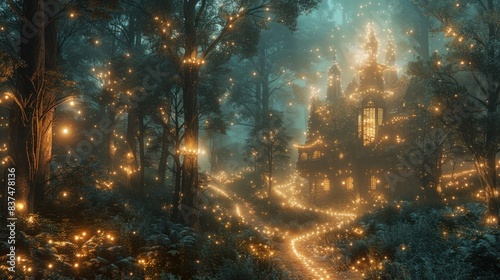 Ethereal Lights of Enchanted Forest