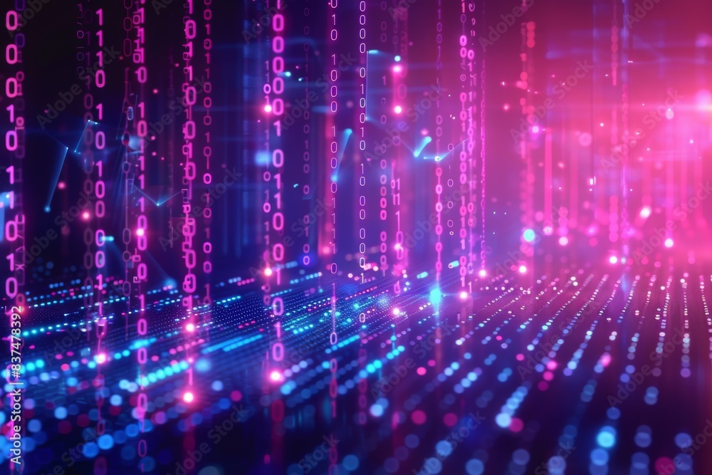 Digital Binary Technology Background created with Generative AI