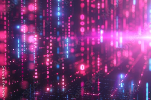 Wallpaper Mural Digital Binary Technology Background created with Generative AI Torontodigital.ca