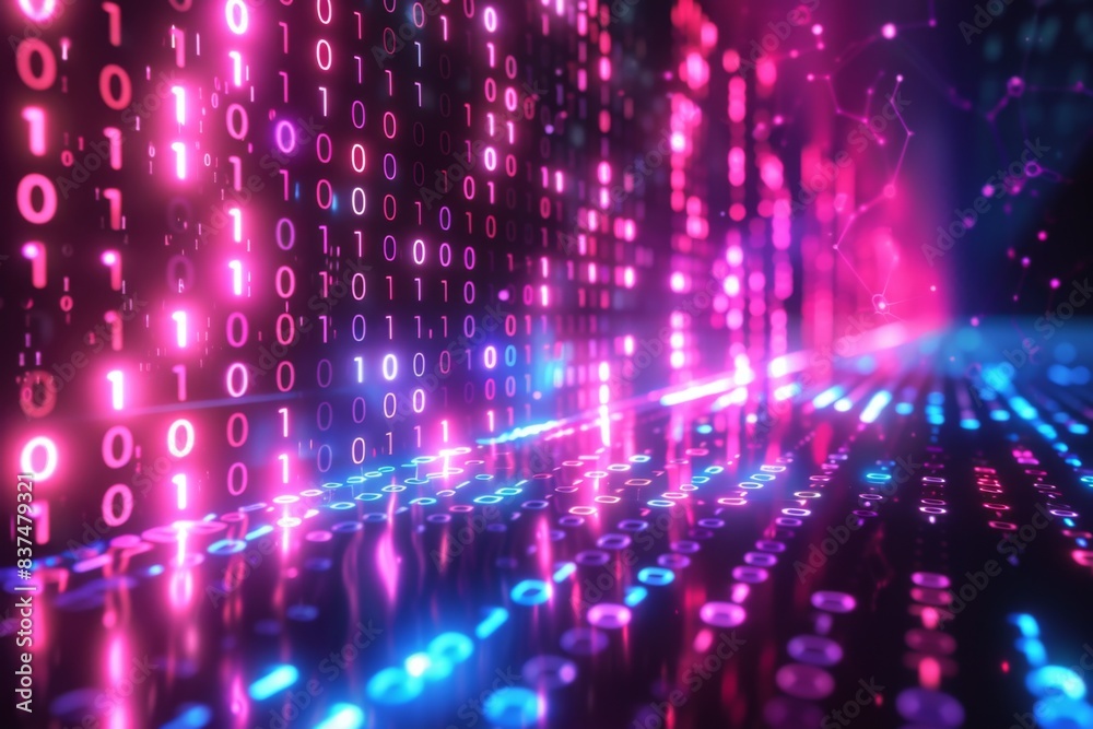 Digital Binary Technology Background created with Generative AI Digital Binary Technology Background created with Generative AI