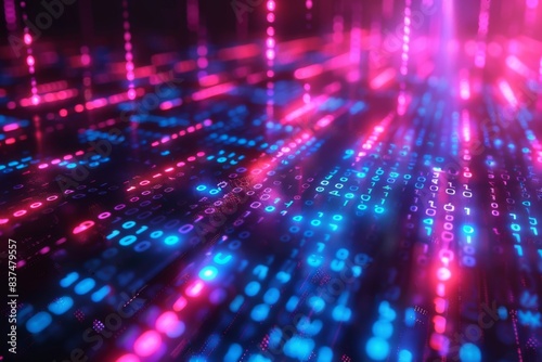 Wallpaper Mural Digital Binary Technology Background created with Generative AI Torontodigital.ca