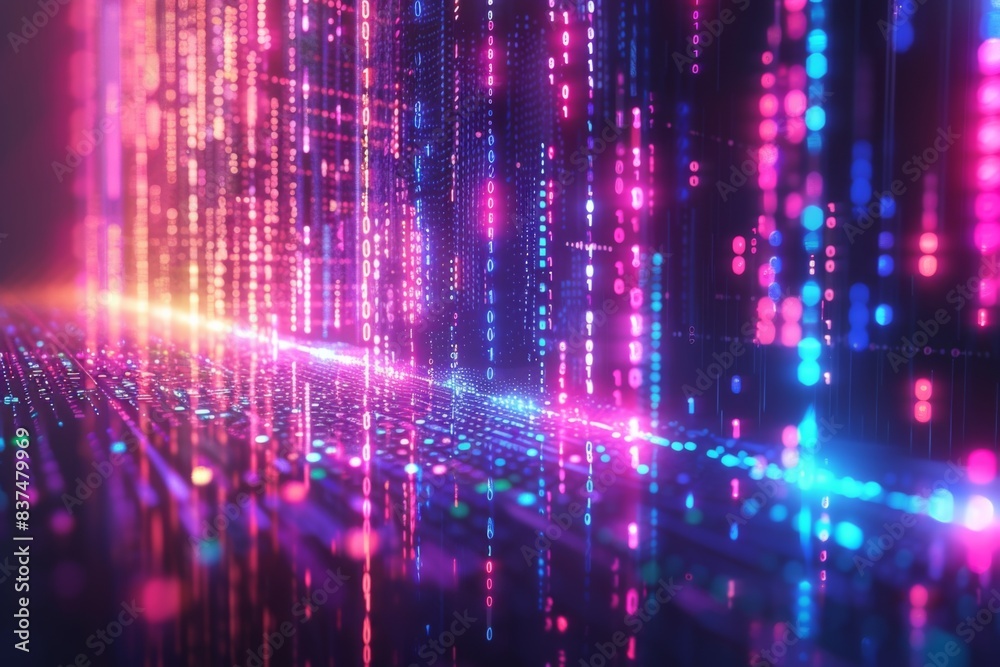 custom made wallpaper toronto digitalDigital Binary Technology Background created with Generative AI