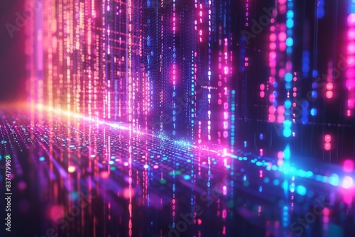 Wallpaper Mural Digital Binary Technology Background created with Generative AI Torontodigital.ca