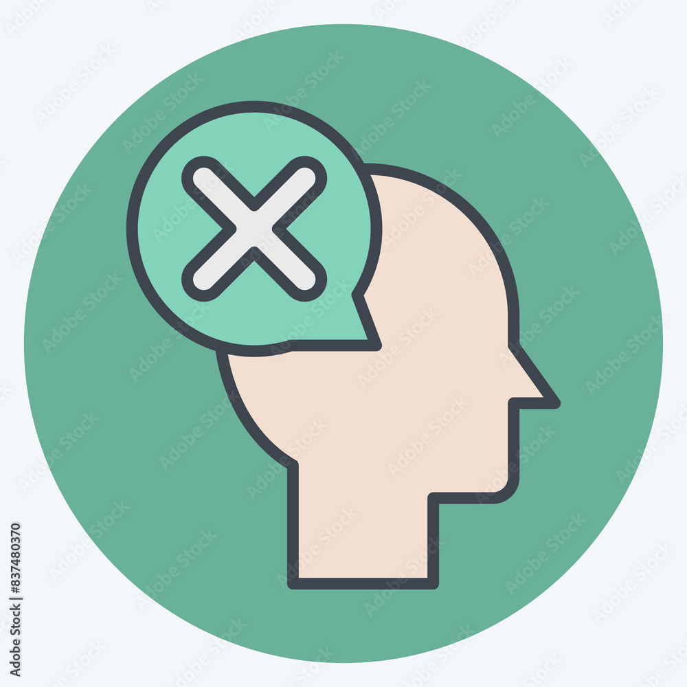 Icon Refuse. related to Delete symbol. color mate style. simple design illustration Icon Refuse. related to Delete symbol. color mate style. simple design illustration