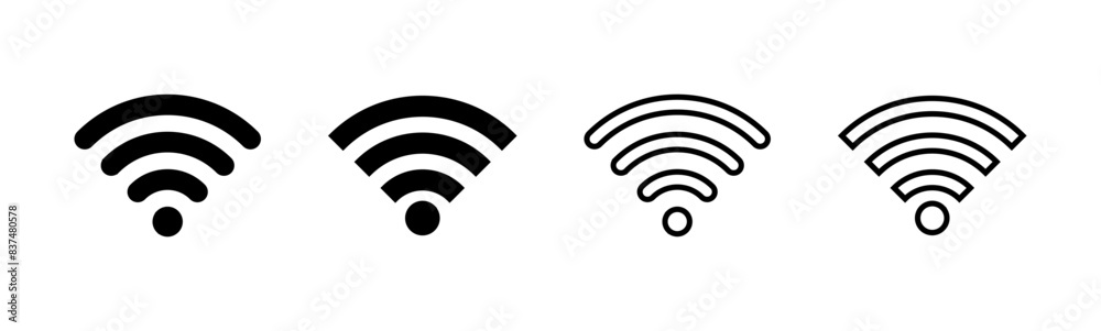 Wifi icon set. signal vector icon. Wireless  icon vector