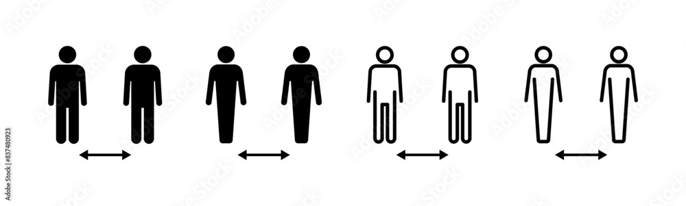 Social distance icon set. social distancing icon. self quarantine sign Social distance icon set. social distancing icon. self quarantine sign