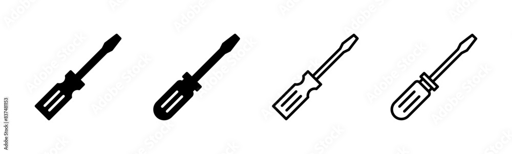 Screwdriver icon set. tools icon vector Screwdriver icon set. tools icon vector