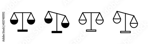 Scales icon set . Law scale icon. Justice sign