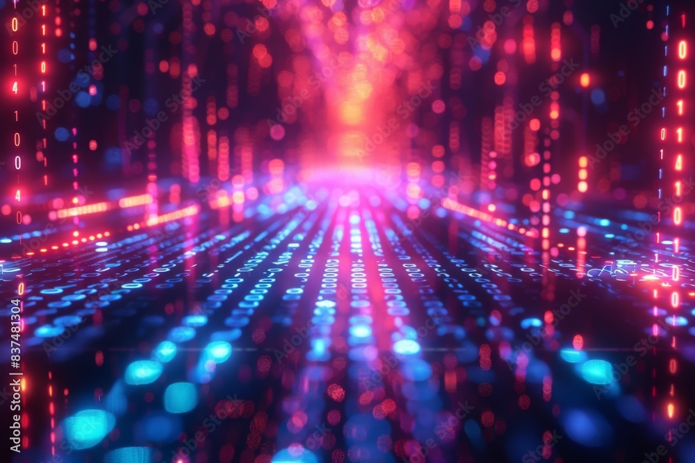 Digital Binary Technology Background created with Generative AI Digital Binary Technology Background created with Generative AI