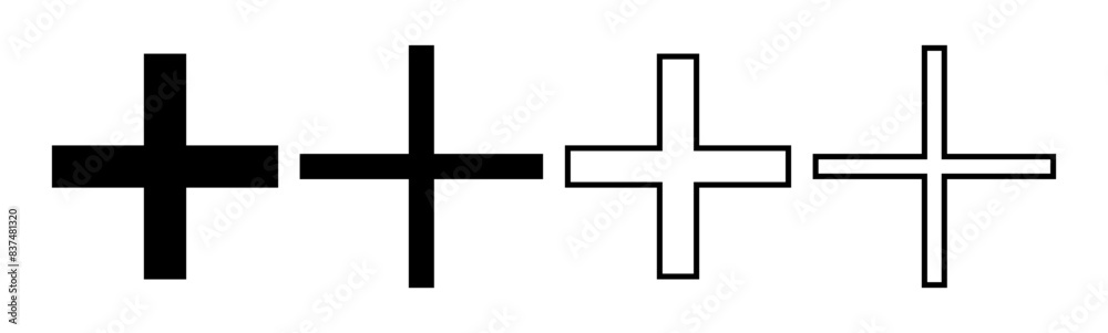 Plus Icon set. Add plus icon