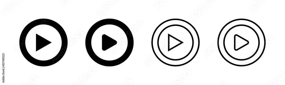 Play Icon set. Play button vector icon Play Icon set. Play button vector icon