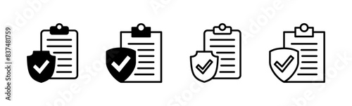 Insurance icon set. insurance symbol vector