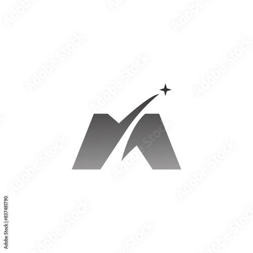 Letter M Star logo design vector icon illustration 