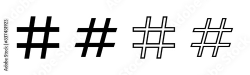 Hashtag icon set. hashtag symbol