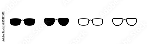 Glasses icon set. Glasses vector icon