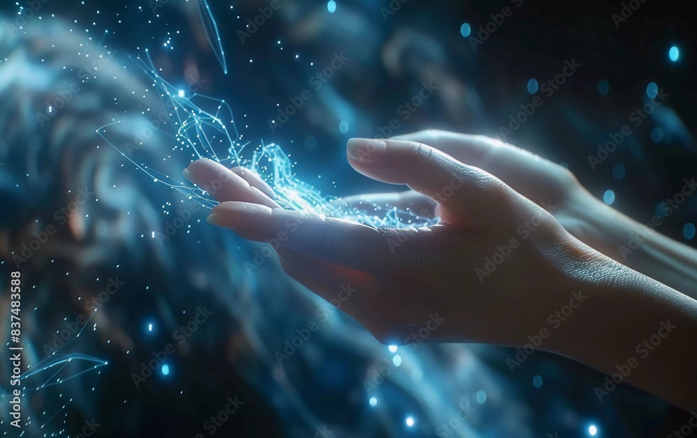 Woman hand touching The metaverse universe, Digital transformation conceptual for next generation technology era which is very advanced Woman hand touching The metaverse universe, Digital transformation conceptual for next generation technology era which is very advanced