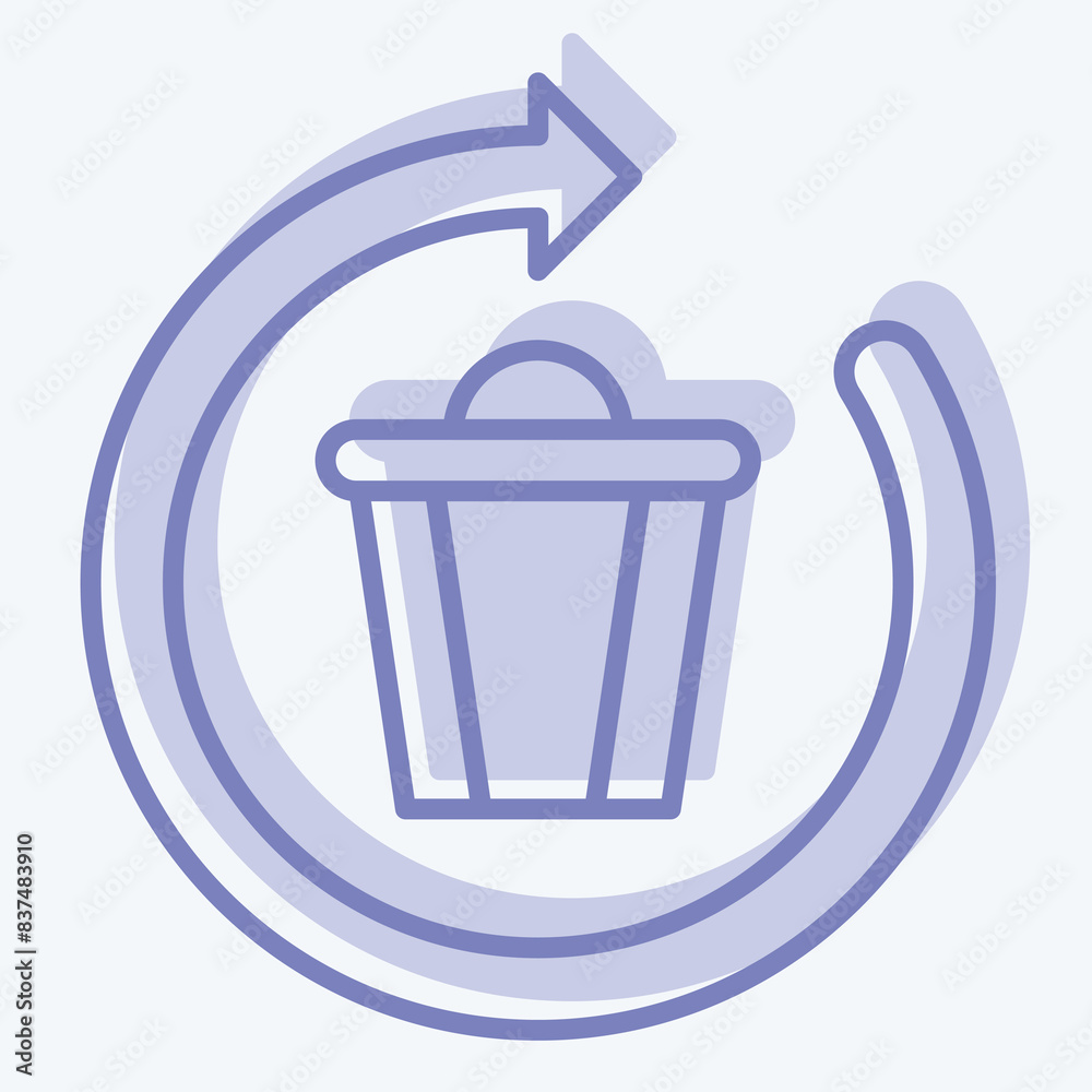 Icon Deleting. related to Delete symbol. two tone style. simple design illustration