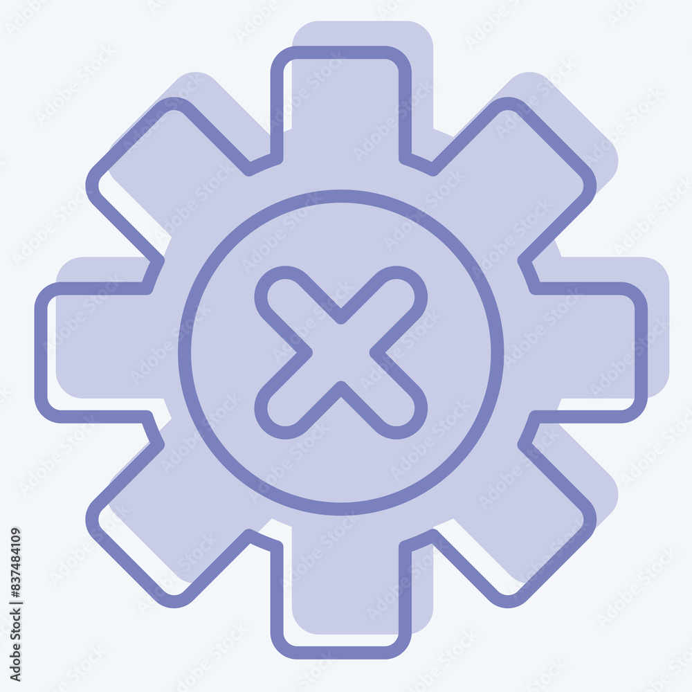 Icon Error. related to Delete symbol. two tone style. simple design illustration