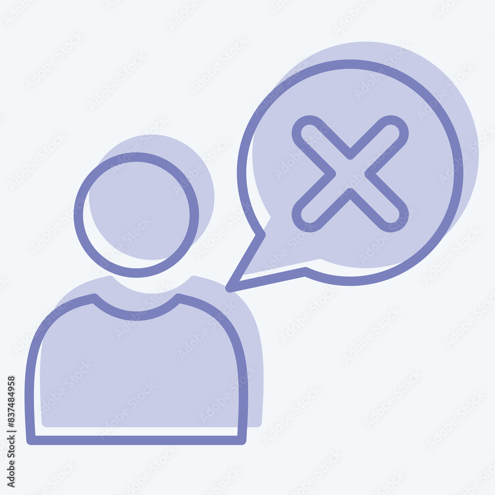 Icon Wrong. related to Delete symbol. two tone style. simple design illustration