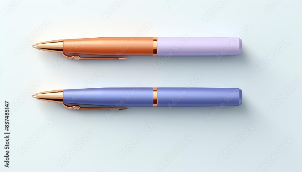 Gel pen flat design, top view, modern theme, 3D render, Complementary Color Scheme Gel pen flat design, top view, modern theme, 3D render, Complementary Color Scheme