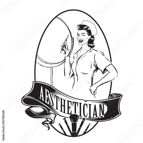 Oval emblem for Aesthetician
