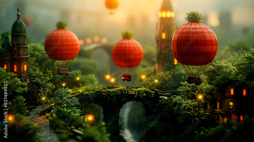 Obraz premium christmas tree with lanterns