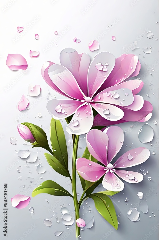 Phlox Flower with Dew Drops Phlox Flower with Dew Drops