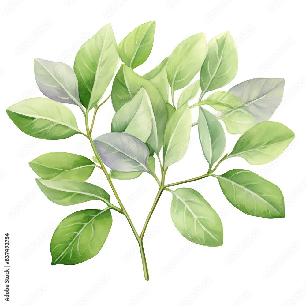 Fototapeta premium a watercolor illustration of Oregano clipart, herb element, isolated on white background