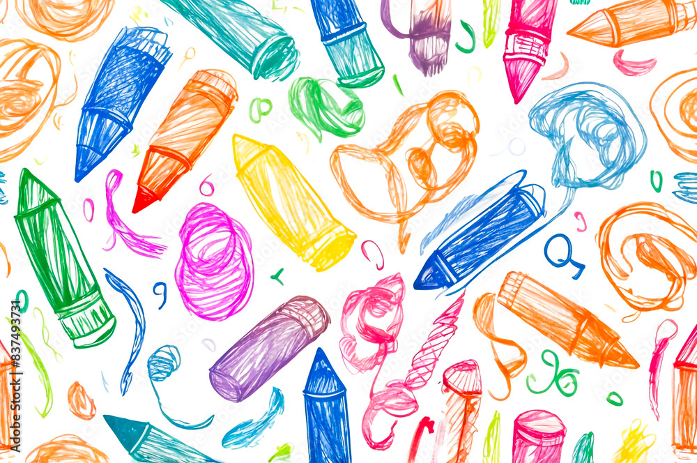 Playful Crayon Scribbles Background Colorful and Childlike Design for Elementary School Themes Playful Crayon Scribbles Background Colorful and Childlike Design for Elementary School Themes