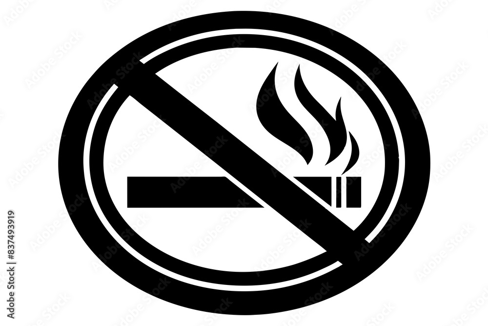 No smoking silhouette vector illustration No smoking silhouette vector illustration