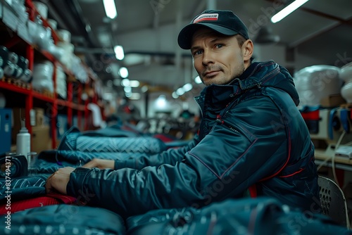 Meticulous Craft: Stitcher at work in the Warehouse & Production industry