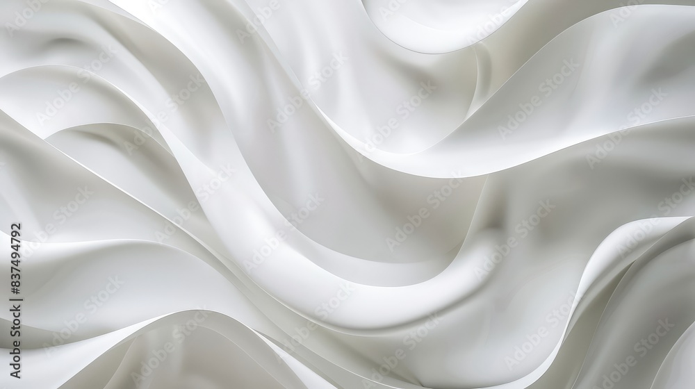Seamless white wave-like shapes merge with a clean background, reflecting minimalist elegance. Seamless white wave-like shapes merge with a clean background, reflecting minimalist elegance.