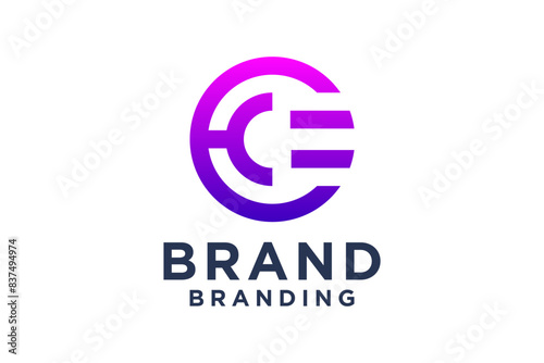Letter C logo colorful gradient template