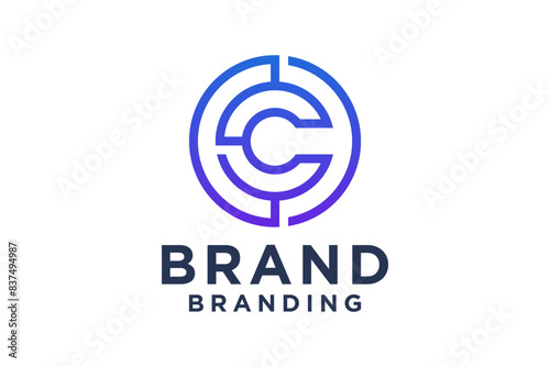 Letter C logo colorful gradient template
