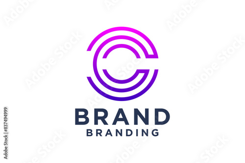 Letter C logo colorful gradient template