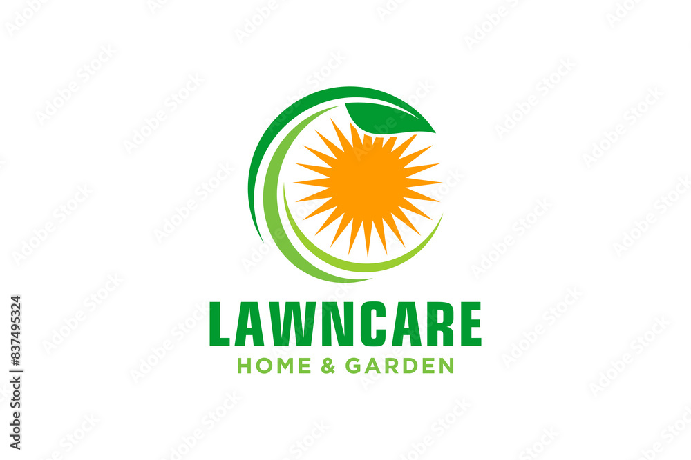 Fototapeta premium Landscape logo design for lawn vector template