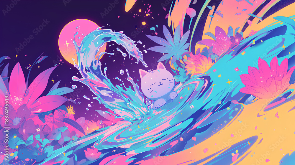 © Robin - a cat spouting water