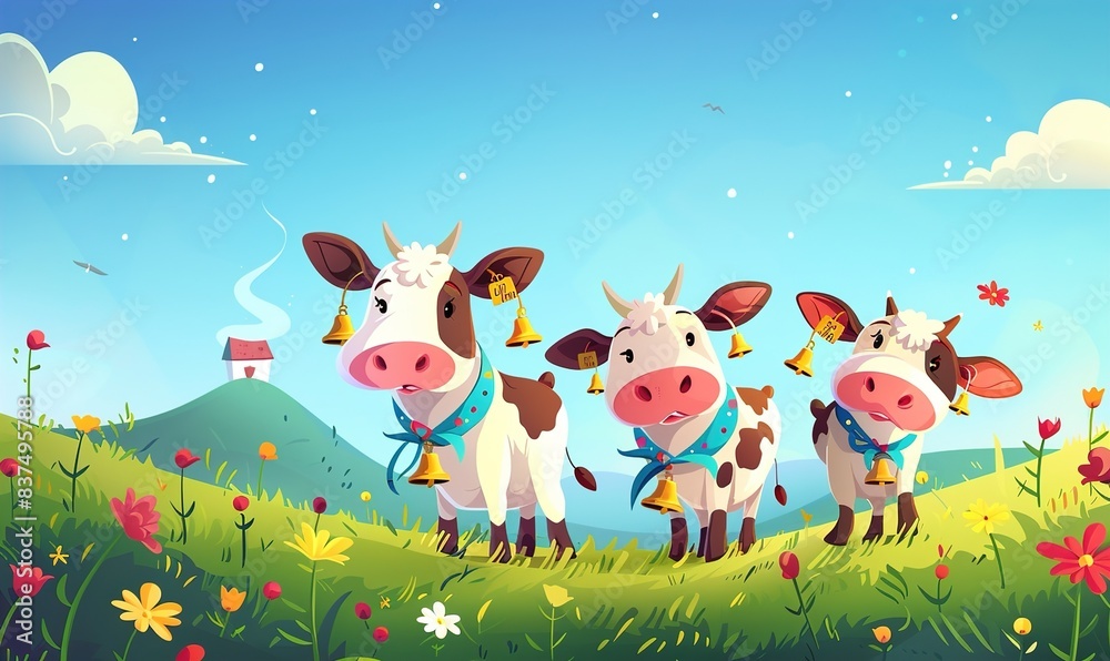Illustrations of cow with warm skin tones and fine details of the beauty of farm cow ai generated Illustrations of cow with warm skin tones and fine details of the beauty of farm cow ai generated