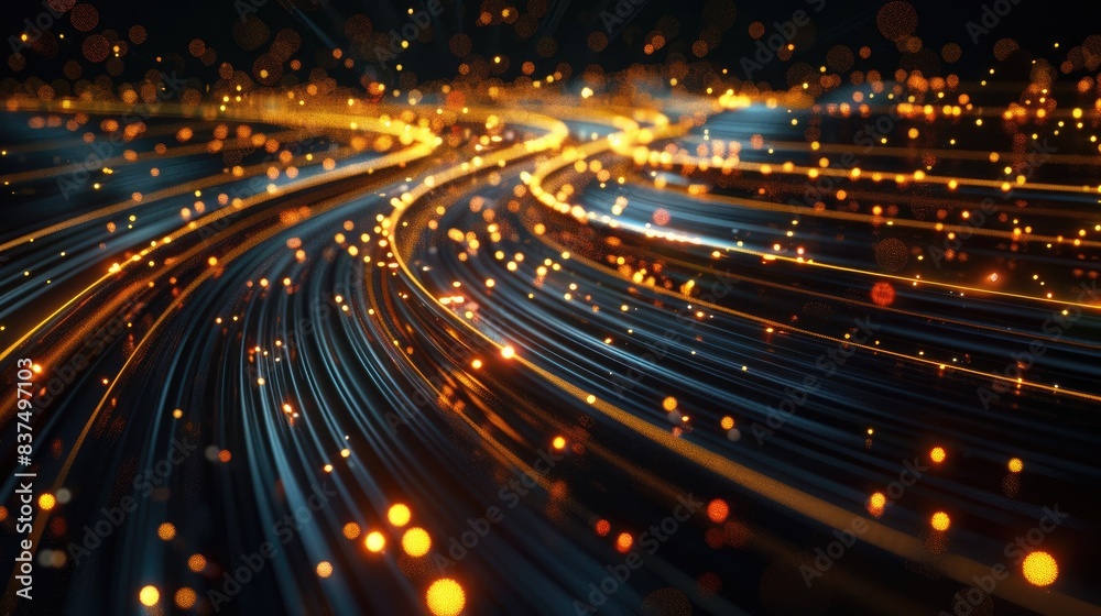Dynamic high-speed data network with slick, glossy, and glowing lines of light Dynamic high-speed data network with slick, glossy, and glowing lines of light