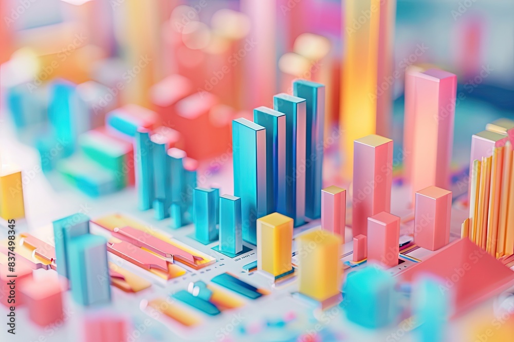 Dynamic 3D Rendered Financial Report Illustration with Playful Colors and Exaggerated Movements, Emphasizing Engaging Presentation Dynamic 3D Rendered Financial Report Illustration with Playful Colors and Exaggerated Movements, Emphasizing Engaging Presentation