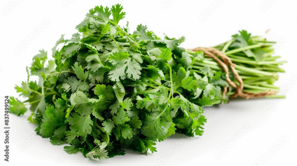 fresh coriander isolated on white background. clean fresh vegetables concept for deisgner fresh coriander isolated on white background. clean fresh vegetables concept for deisgner