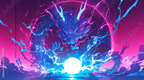 a dragon shoots electricity