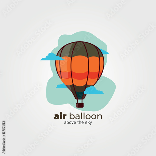 premium air balloon logo vector icon template, transportation floating above the sky