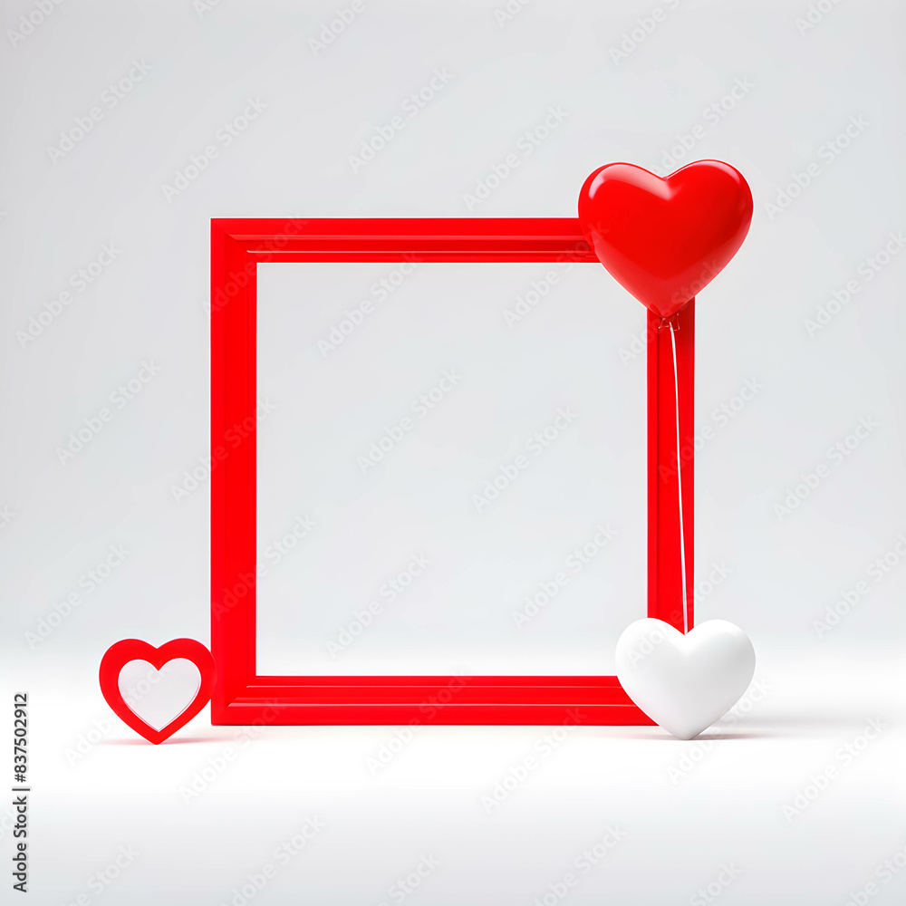 Valentine's Day themed frame, with nothing written, with blank space Valentine's Day themed frame, with nothing written, with blank space