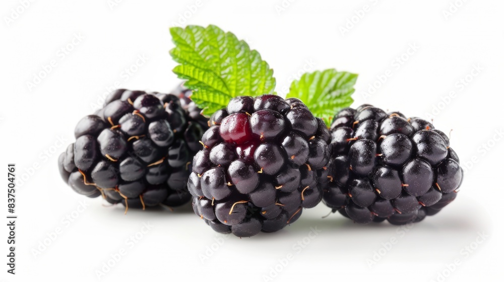 a ripe blackberry isolated on white background. sweet fruity food concept a ripe blackberry isolated on white background. sweet fruity food concept