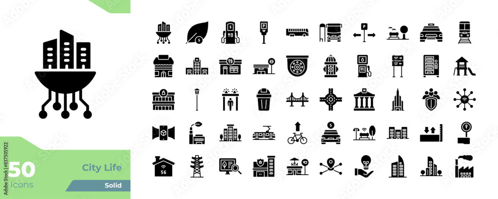 City Life Solid Icons
