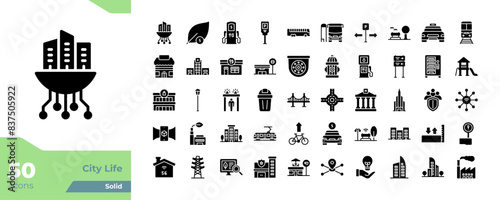 City Life Solid Icons