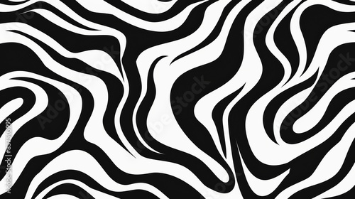 Black and white stencil design boasts a whimsical wavy line pattern, ideal for bringing a fun zebra-inspired vibe to your pod products