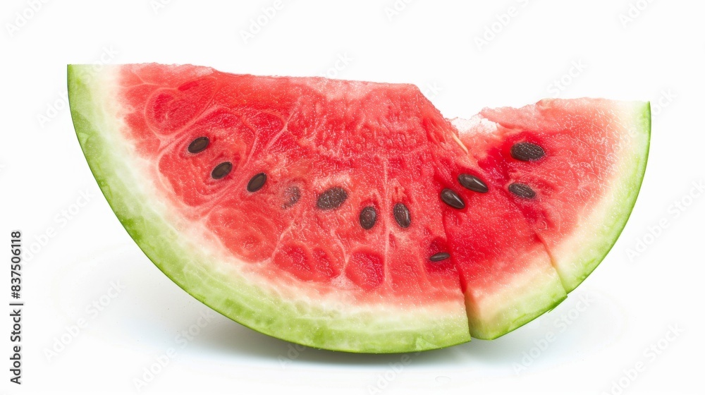 slice of watermelon isolated on white background. sweet fruity food concept